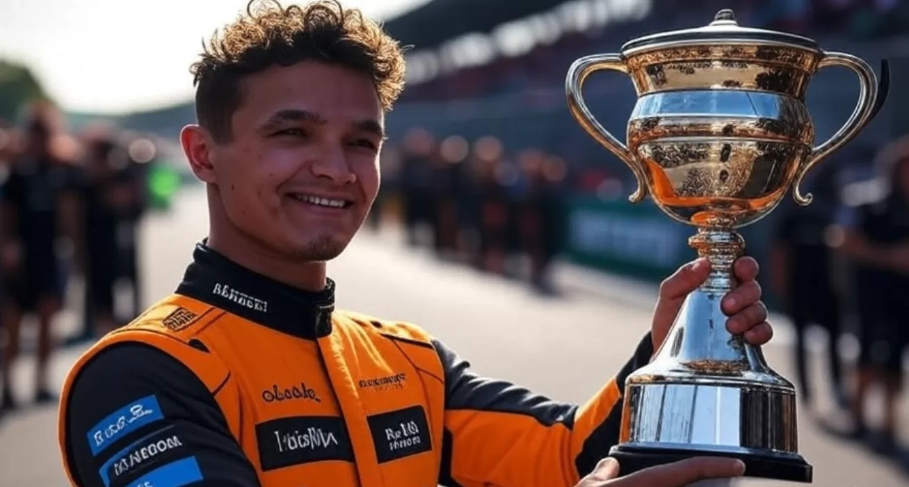 Lando Norris F1 Championship trophy